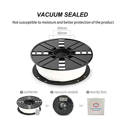 Novamaker Tpu Filament 1.75Mm, White Flexible Tpu 3D Printer Filament With 20G Cleaning Filament, 2.0Lbs Spool, Dimensional Accuracy +/- 0.05Mm, 95A Soft Tpu White #TOP2