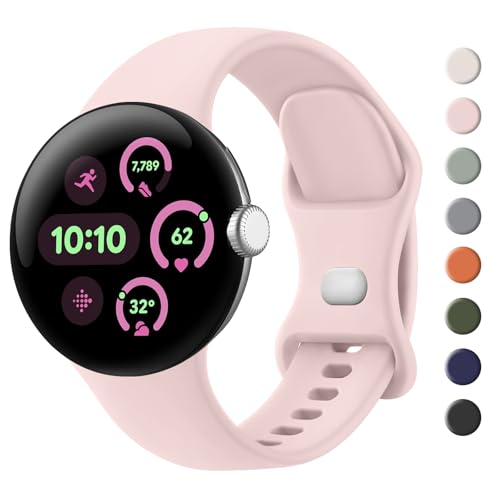 ウォッチバンド用の Google Pixel Watch 3 41mm バンド& Pixel Watch 2 ベルト & Google Watch バンド, 替えベルト ソフトシリコン製 交換バンド 通気ソフト 柔らかいシリコン クイックリリース機能