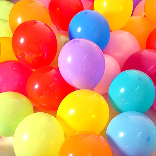 Funtoob Rainbow Balloons 12 Inch 100 Pcs Party Balloons Colorful Latex Balloons Helium Matte Assorted Balloons For Birthday Wedding Graduation Baby Shower Mother's Day Party Decorations (Rainbow) #TOP3