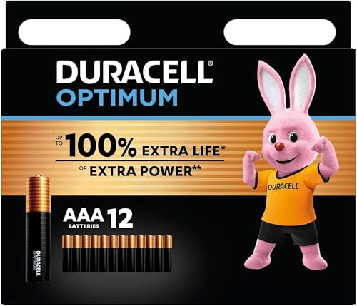 12 x Duracell AAA Optimum (1 blister de 12 batteries) 12 piles (MX2400/MINI STYLO/MICRO)