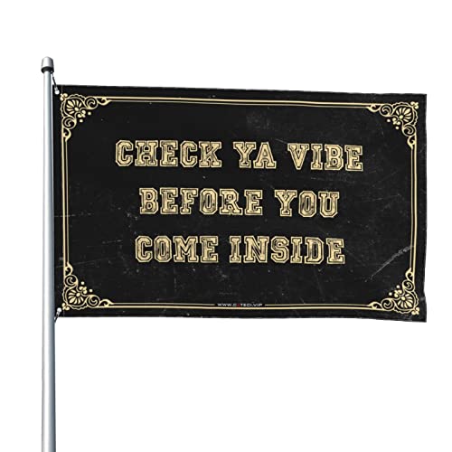 Bandera Check Ya Vibe de 152x244 cm para decoración de dormitorio universitario