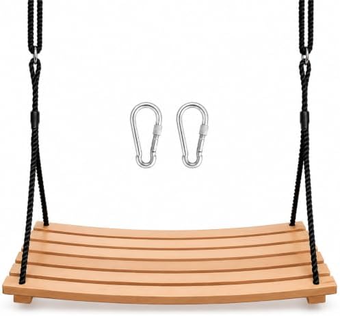 Wooden Tree Swing Seat, Adjustable Rope, Outdoor, 26x12in