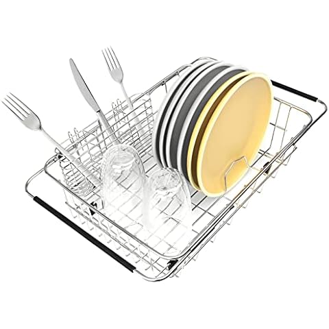 BTLATHA 304 Stainless Steel Drying Rack, Expandable, Adjustable Inside The Sink (up to 9 Upright Utensils) Cover