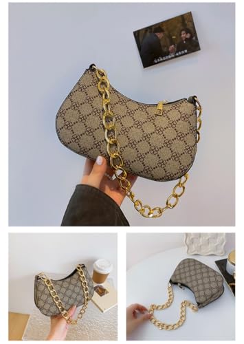 Women's Shoulder Bags Casual Underarm Purses with Metal Chain Strap3