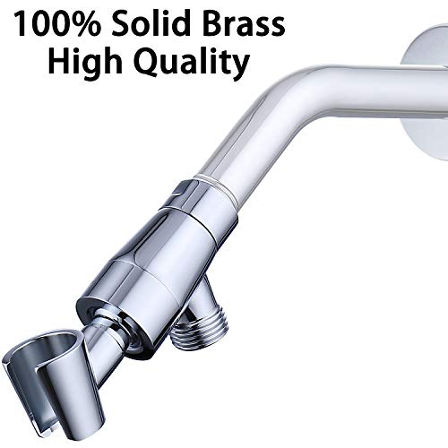 Brass Shower Head Holder for Hand Held Showerhead, Adjustable Shower Arm Bracket Mount, Universal Shower Arm Adapter (Chrome) - Thumbnail 3