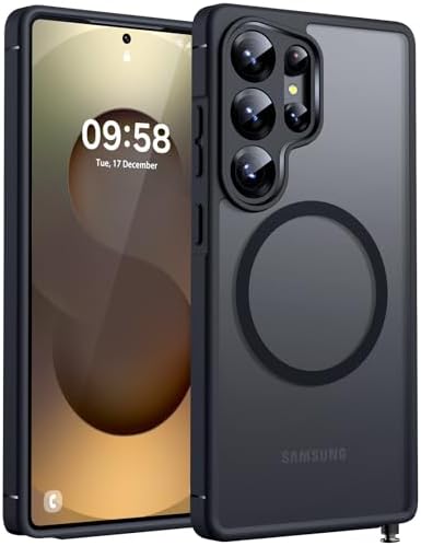 TOCOL für Samsung Galaxy S25 Ultra Hülle, Kompatibel mit MagSafe, Schwarz | Eingebauter Magnetring, Vollständiger Kameraschutz, Militärschutz Stoßfest Kratzfest Haltbarkeit, Durchs