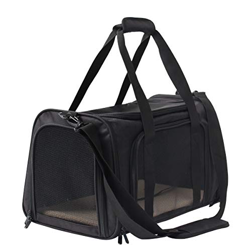 Display4top Transportín para Perros Y Gatos,Bolsa de Transporte portátil Transpirable para Mascotas,Negro