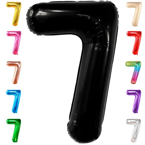 Image of KatchOn, Black 40 Inch Giant Number 7 Balloon - Birthday Decorations for 7 Year Old Boys & Girls