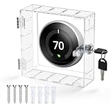 SUTINE Thermostat Lock Box with Key, Universal Thermostat Cover with Lock, Small Thermostat Lock Box Guard, Clear AC Lock Box Compatible with Nest Thermostat On Wall 4.8' H x 4.53' W or Smaller