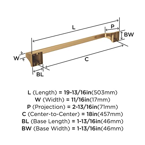 Amerock Bh36023Cz | Champagne Bronze Towel Bar | 18 In (457 Mm) Towel Rack | Mulholland | Bathroom Towel Holder | Bathroom Hardware | Bath Accessories #TOP5
