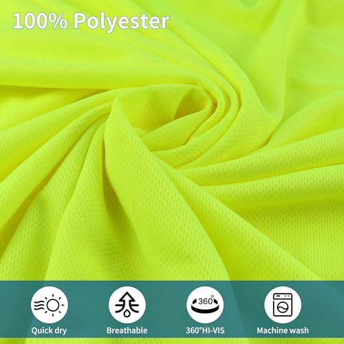 WPLM High Visibility Reflective Long Sleeve T Shirts for Men 3XL 6pcs by WPLM - Used condition - Image 6