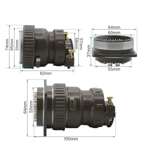 Conector de aviación P55 de 30 pines y enchufe circular de 55 mm para cable industrial 3