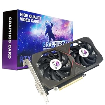 KAER Placa de vídeo para gaming GeForce RTX 2060 6GB GDRR6 192-Bit HDMI/DP/DVI 1680MHz Dual Fans ray Tracing Graphics Card
