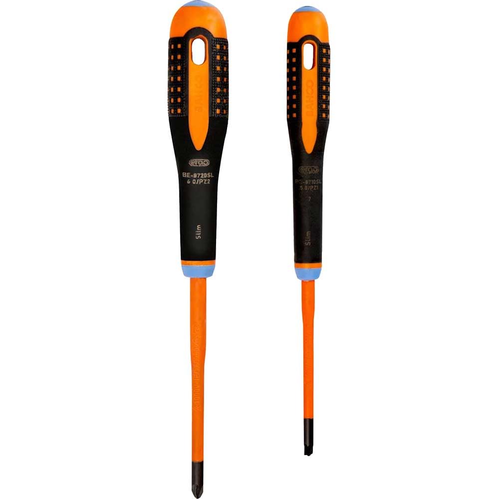 Bahco Black Be-9890Sl Be-9890Sl Ergo™ Slim Vde Insulated Screwdriver Set 2 Piece