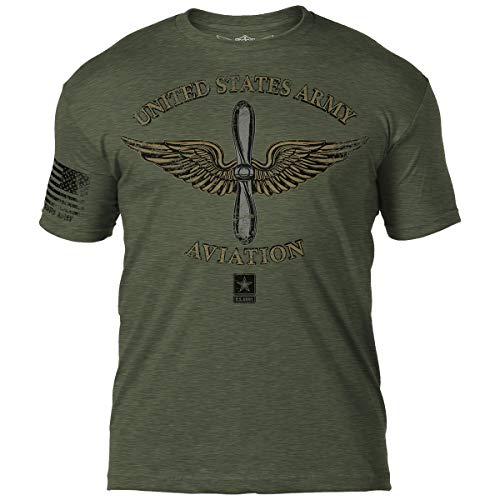 7.62 Design Army 'Aviation' Men's T-Shirt Heather Military Green