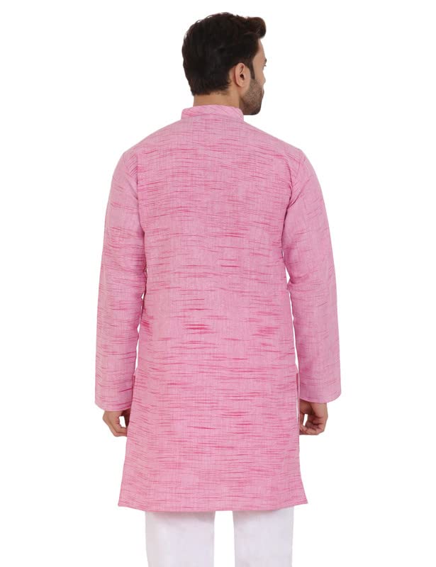 Image of LatestPlus Men's Solid Cotton Blend Ethnic Wear Regular Full Sleeve Kurta