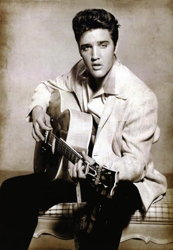 KUSTOM ART Póster de pared Serie Star Internazionali Elvis Presley Estilo Vintage Impresión artística sobre papel Patinata 40 x 30 cm sin marco