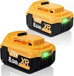2X 18V 8.0Ah/8000mAh Li-Ion replacement battery for Dewalt battery 18V DCB182 DCB200 DCB184 DCB101 DCB107 DCB112 DCB105 DCB115 DCB203