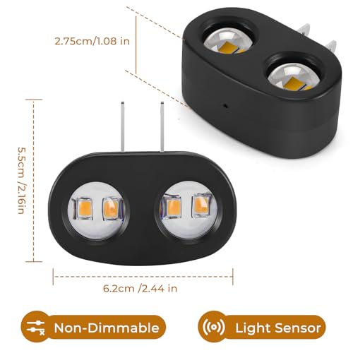 Image of 4 Pack LED Night Light Plug-in Wall, 100 Lumens 4000K Cool White, Auto On /Off Dusk to Dawn Sensor, Adjustable Swivel Head for Indoor - Ideal for Hallway, Stairs, Bedroom, Bathroom, Kitchen
