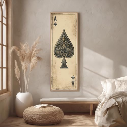 Peinture de poker As de Pique grand format pour salon de jeu chic