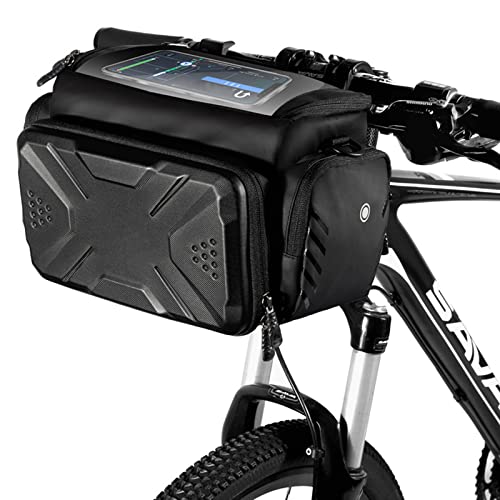 Whyunm26 Bicycle Top Front Tube Frame Bag Waterproof Eva Hard Shell Electric Scooter Bag Camera Bag Mtb Bike Pannier 4L With Rain Cover #TOP9