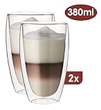 [page_title]-Maxxo Doppelwandige Gläser Laté Macchiato Set 2X 380 ml Kaffee Thermogläser mit Schwebe-Effekt beständige Kaffeegläser
