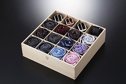 Amazon｜ネクタイ収納桐ケース（16マス） 見せる収納 桐箱