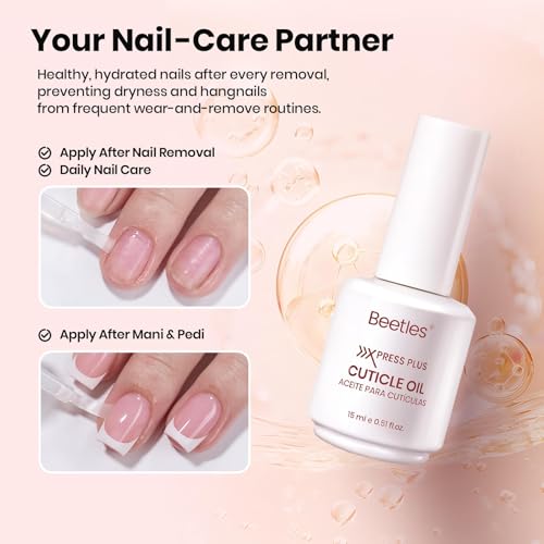 Image of Beetles 4Pcs Press-On Nail Essential Kit, Fast Dry Nail Glue, Builder Top Coat, Nail Remover & Cuticle Oil Set, Complete System for Secure Wear, Easy Removal & Natural Nail Care