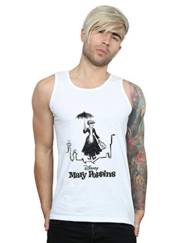 Disney Men's Mary Poppins Rooftop Landing Vest White X-Large