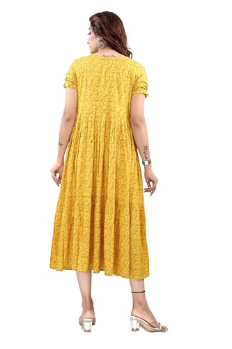 Image of B2F Women's Flared Anarkali Maternity Dress, Feeding Kurti with Concealed Zip for Pre & Post Pregnancy