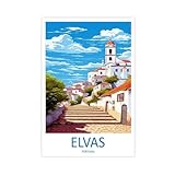 QOGDAF Elvas Travel Portugal - Póster de lienzo para decoración de dormitorio, oficina, habitación, regalo, 30 x 45 cm
