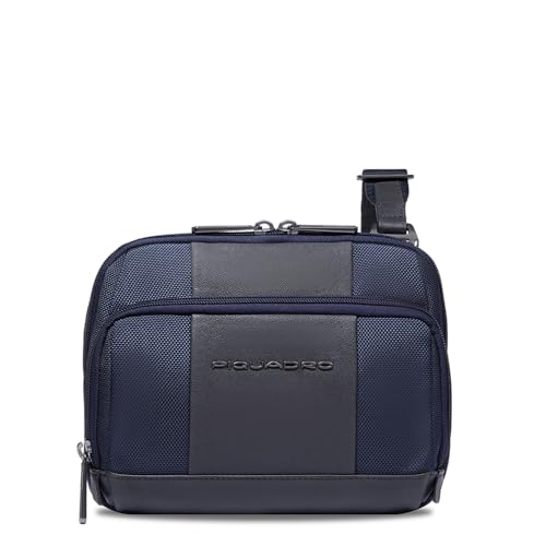 Numero di separazioni: 1 Piquadro Borsa a tracolla per iPadmini in tessuto riciclato Uomo pelle e tessuto, blu