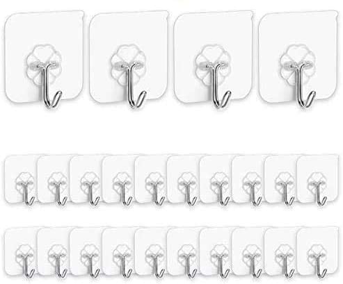 JD FRESH 6 PCS Adhesive Hooks for Wall Light and Medium Duty, Wall Hooks for Hanging Strong, Wall Hanger Sticky Hook, Hanger Hooks for Wall, Sticky Wall Hook for Hangers- 6 Pcs
