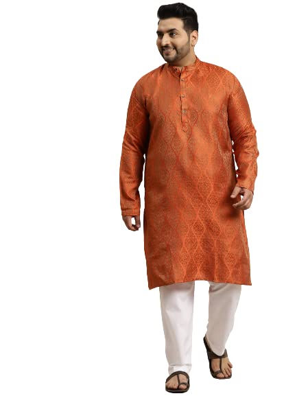 Image of SOJANYA (Since 1958 Men's Jacquard Silk Printed Kurta & Pyjama Set