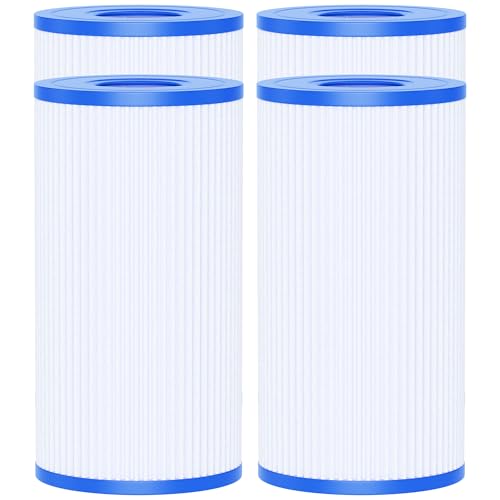 AQUALTRA Lot de 4 Filtre de Piscine Type A ou C Compatible avec 29000E/59900E, Easy Set Cartouches Filtrantes de Piscine, 203mm x 108mm Filtres de Piscine Hors...