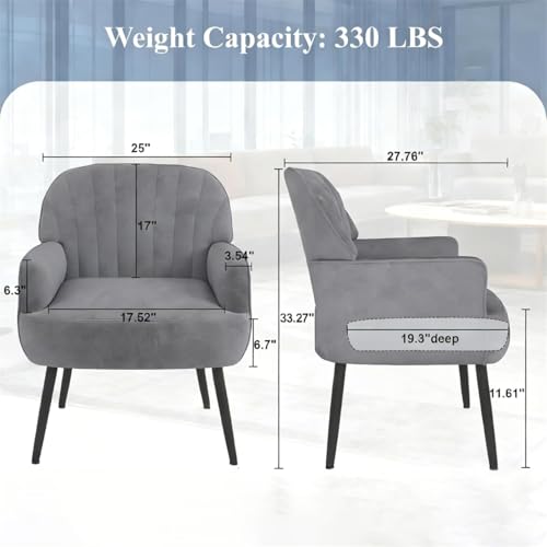 Sillón moderno terciopelo gris miniatura 2