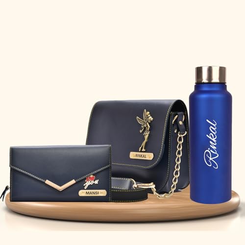 Image of YOUR GIFT STUDIO Customized Women Gift Set | Personalized Ladies Purse, Sling Bag Gift Set | Birthday Gift Set for Ladies | Anniversary Gift for Women