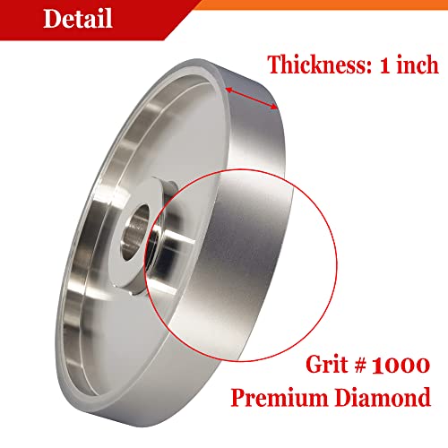 Gytycatah Cbn Grinding Wheel, Dia 6" X 1" Wide With 1" Arbor, Diamond Grinding Wheel For Sharpening High Speed Steel, Grit 1000 #TOP2