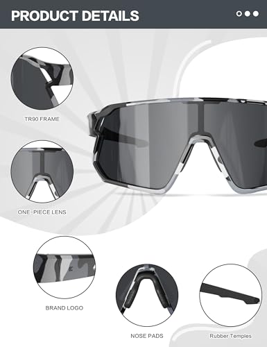 BIRCEN Polarized Baseball Sunglasses for Sports: TR90 Lightweight Running Sunglasses Cycling Glasses for Outdoor — view 4