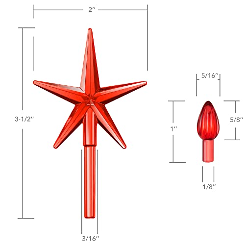 Casafield Ceramic Christmas Tree Replacement Lights - 108 Multi-Color Bulbs And 3 Star Toppers #TOP2