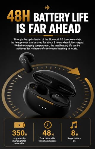 Image of TWS G12 Bluetooth 5.4 Wireless Earbuds with ENC Noise Cancellation, Deep Bass Stereo Sound, HD Calling Mic, Touch Control, 50H Playtime, USB-C Fast Charging Case, Low Latency TWS Earphones