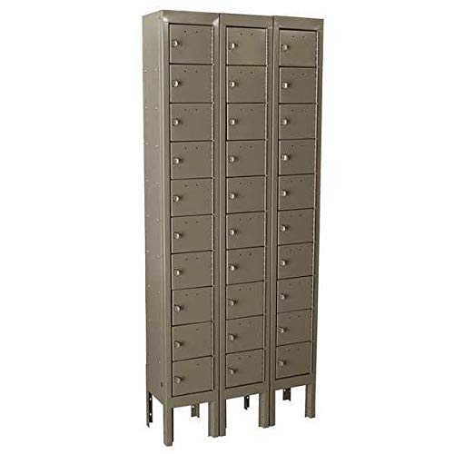 Image of Tan Cell Phone Locker, (3) Wide, Lock: Padlock Hasp, (10) Tier, Openings: 30,210417008