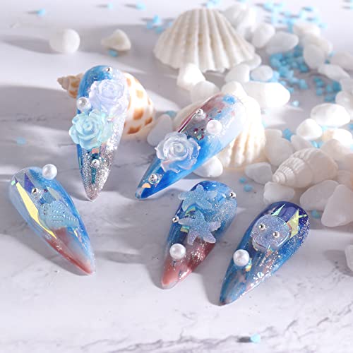Luminous Nail Rhinestones Skull Skeleton 3D Nail Charms Glow In Dark Nail Art 3D Nails Gems Stone Sea Stars Summer Nail Decoration 3D Acrylic Flower For Nails Pearls Gold Beads Manicure Accessories #TOP5