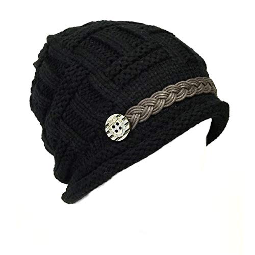 Bonnet en maille d'hiver noir pour vos sorties en ville et randonnées