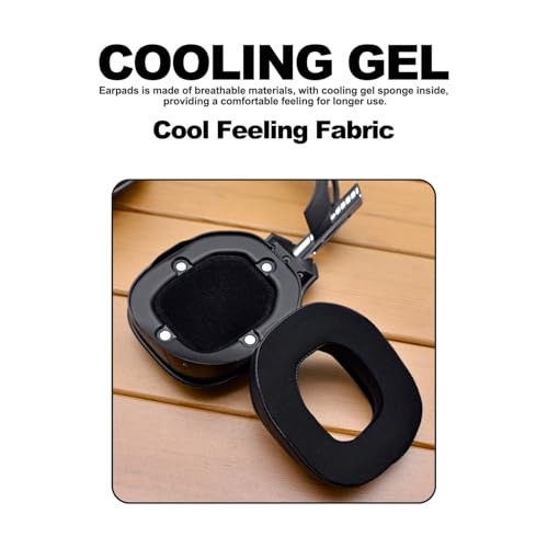 A40 TR Cooling Gel Replacement Earpads para Astro A40 TR, fabricado por LTYIVABHTTW, Tela fresca, mejora durabilidad, con espuma para micrófono | Negro miniatura 4