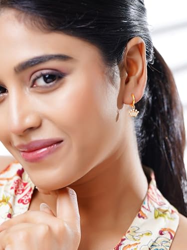 Image of 18K Gold Plated Statement Hoop Earrings for Women | Trendy Hoops Earrings | Waterproof and Anti Tarnish Jewellery | Rakhi Gift for Sister | Gifts for Women | 1 Year Warranty*