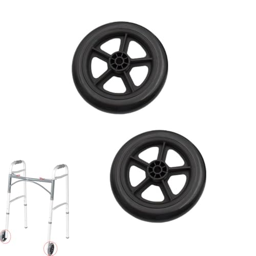 DeaHea 2 Pack Folding Walker Wheels Replacement 5 Inch Lightweight Walkers Wheel Parts for Senior Walkers Caster Wheel Rolling Mobility Support Rollator Walker Feet