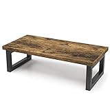 WESTREE Dual Monitor Stand Riser, Wood and Steel Monitor Stand Riser, Computer Monitor Stand for 2 Monitors, Multi-Purpose Desktop Storage Stand for Computer,Laptop,Printer,TV