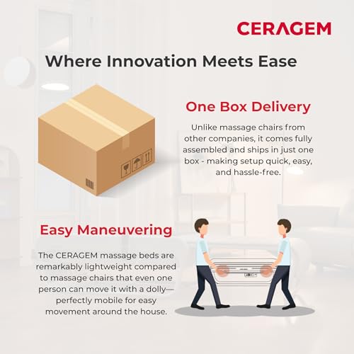 Image of CERAGEM V5, Therapeutic Thermal Massager @Home, Spinal Care Management, FDA Cleared Class II Medical Device, Patented Spinal Scan Technology Customized Massage (Black)
