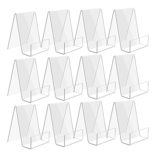 Worown 12-Pack Clear Acrylic Book Stands
